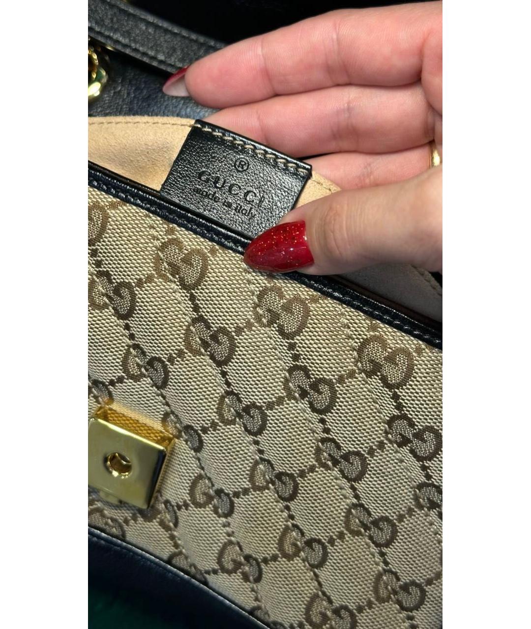 GUCCI Бежевая тканевая сумка через плечо, фото 5