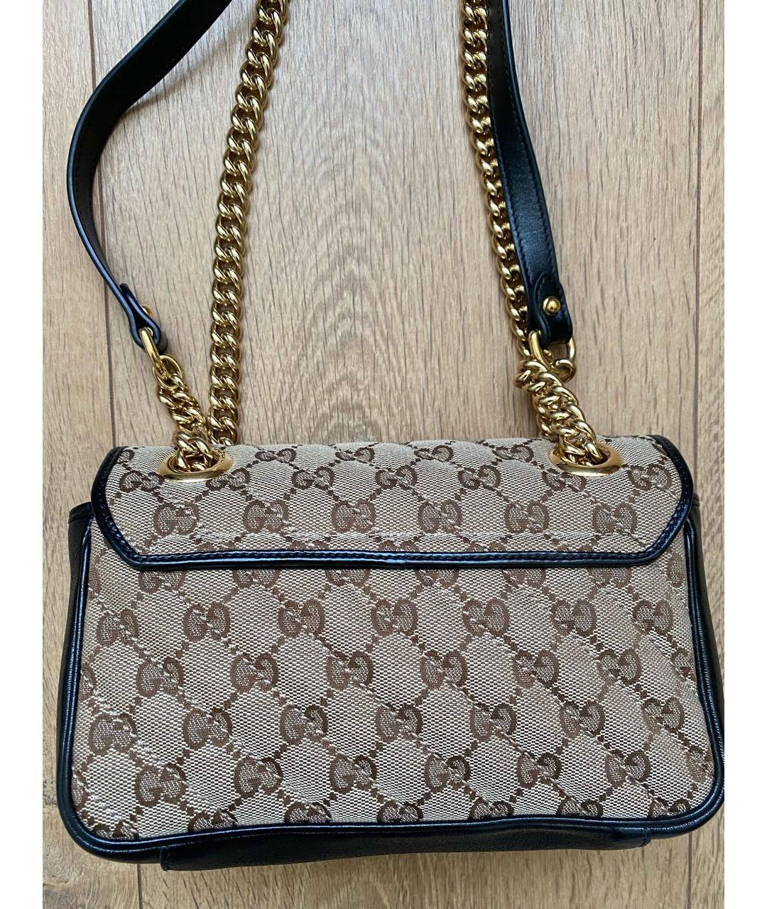 GUCCI Бежевая тканевая сумка через плечо, фото 3