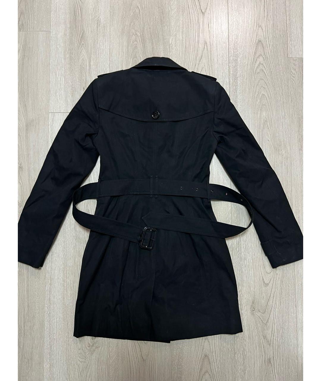 BURBERRY Черный хлопковый тренч/плащ, фото 2