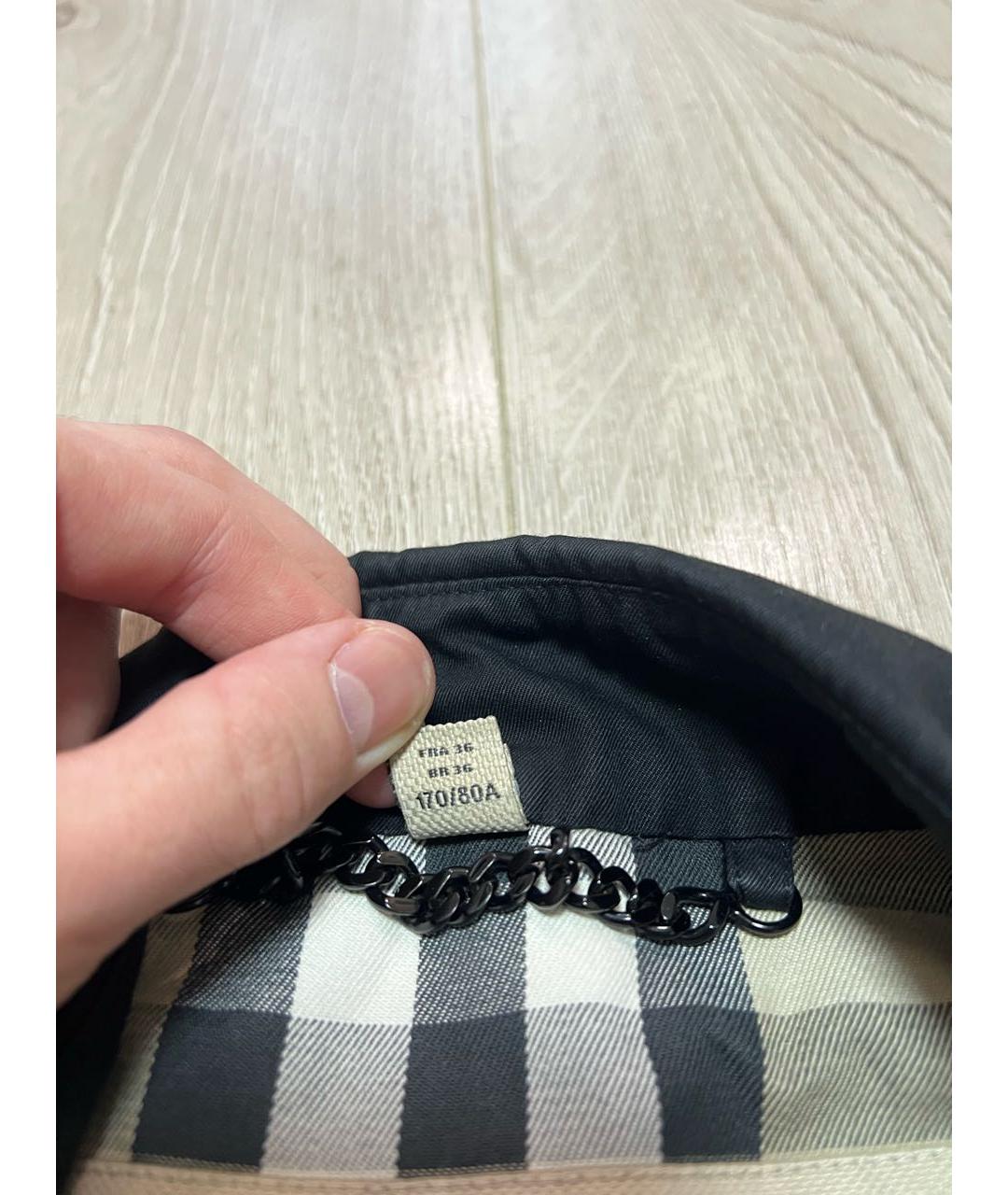 BURBERRY Черный хлопковый тренч/плащ, фото 6