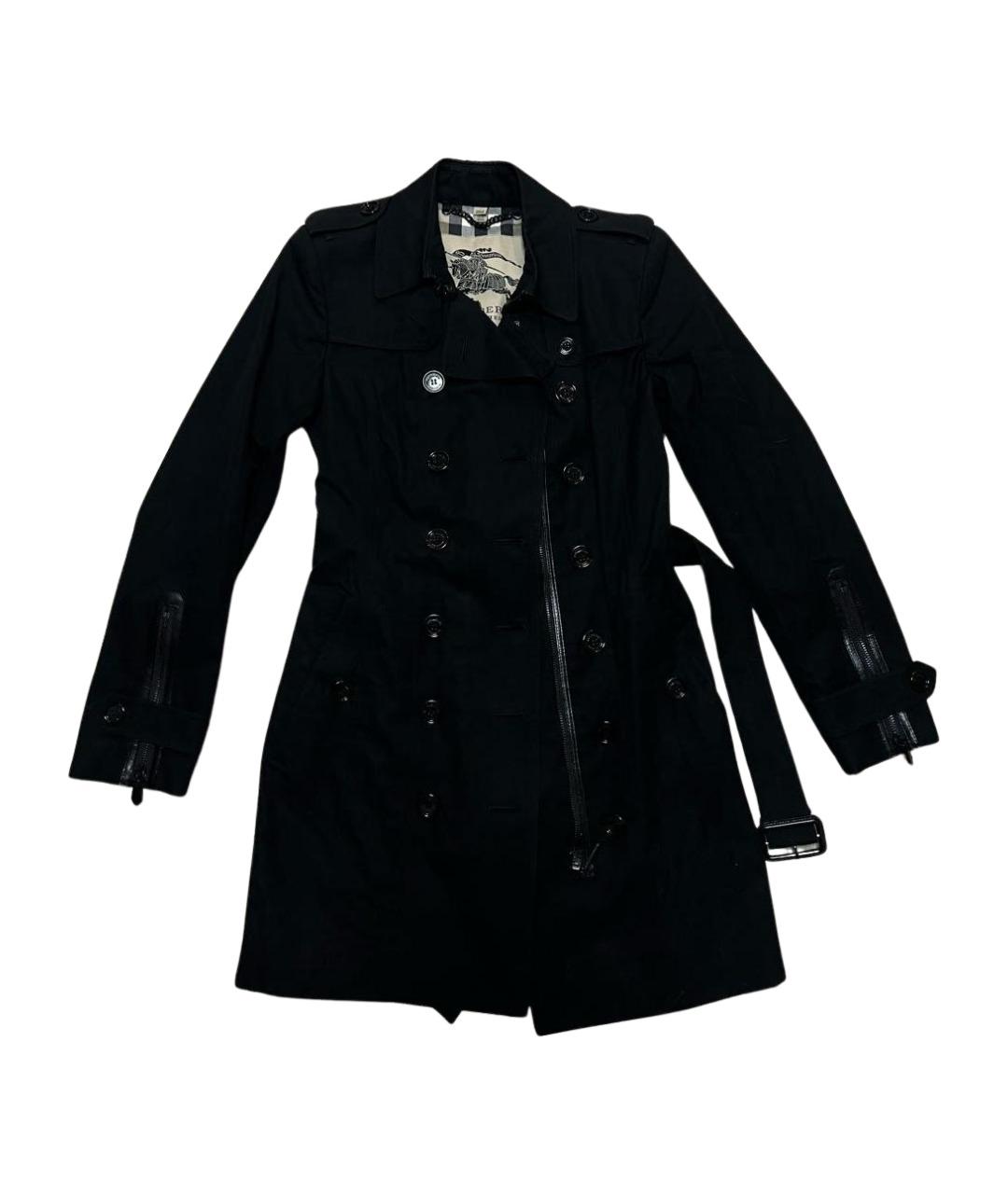 BURBERRY Черный хлопковый тренч/плащ, фото 1