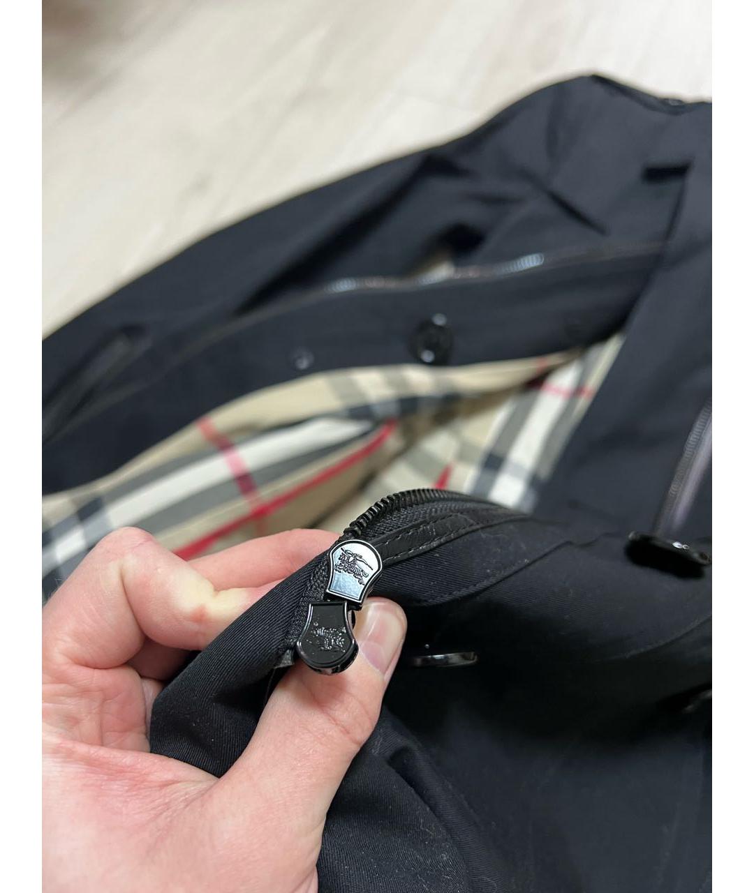 BURBERRY Черный хлопковый тренч/плащ, фото 7