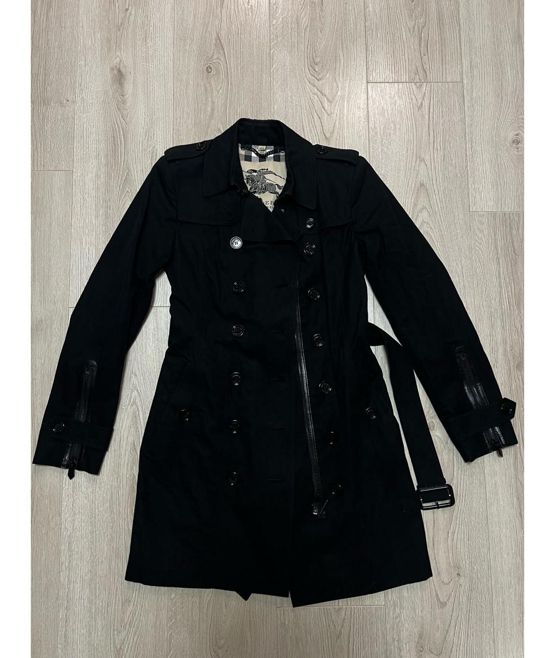BURBERRY Черный хлопковый тренч/плащ, фото 8