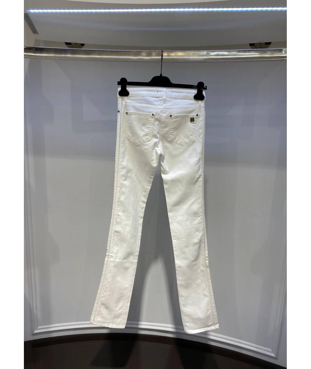 ROBERTO CAVALLI Белые хлопковые прямые джинсы, фото 3
