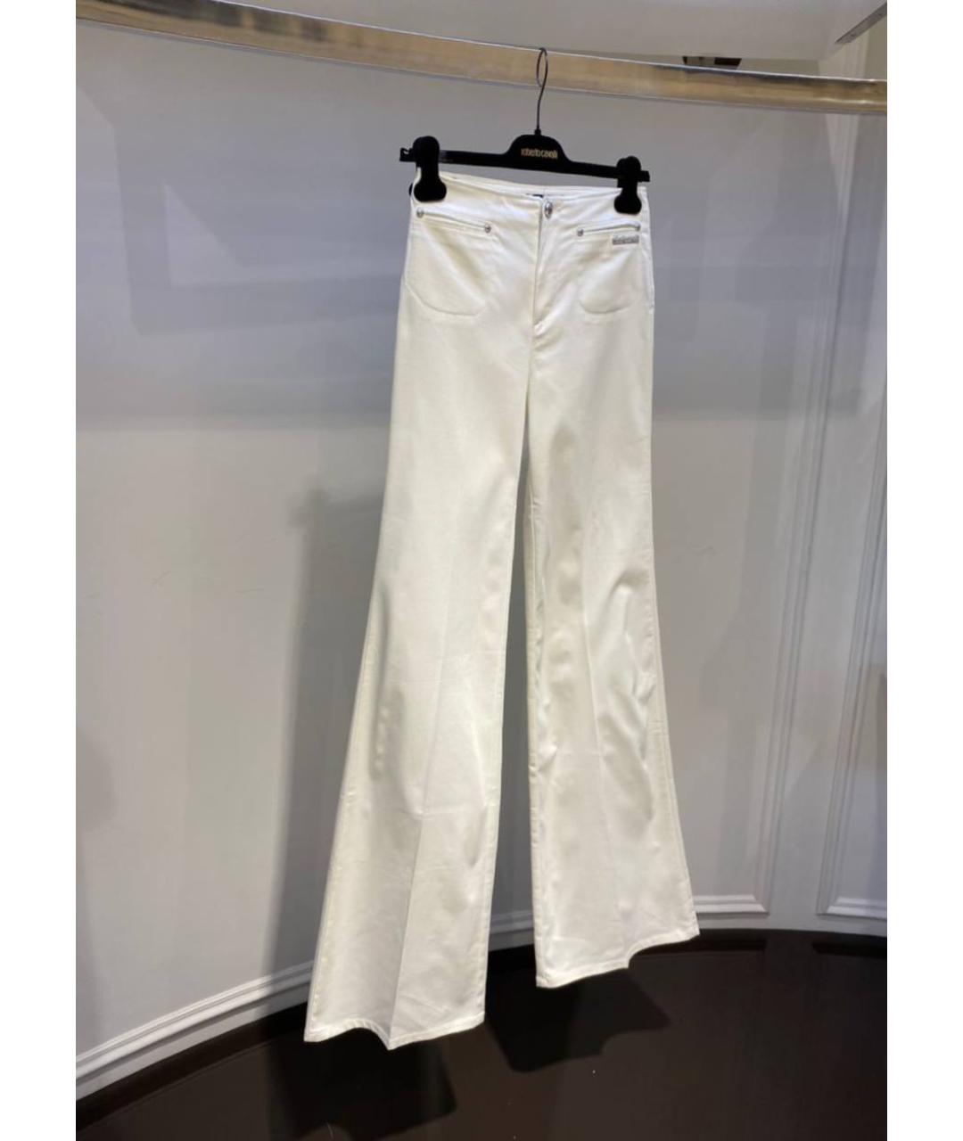ROBERTO CAVALLI Белые хлопковые джинсы клеш, фото 2