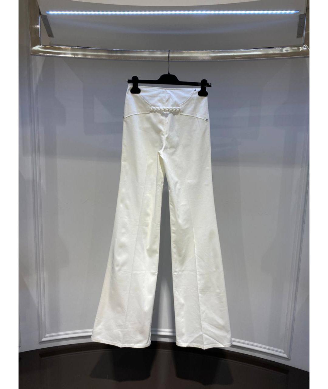 ROBERTO CAVALLI Белые хлопковые джинсы клеш, фото 3