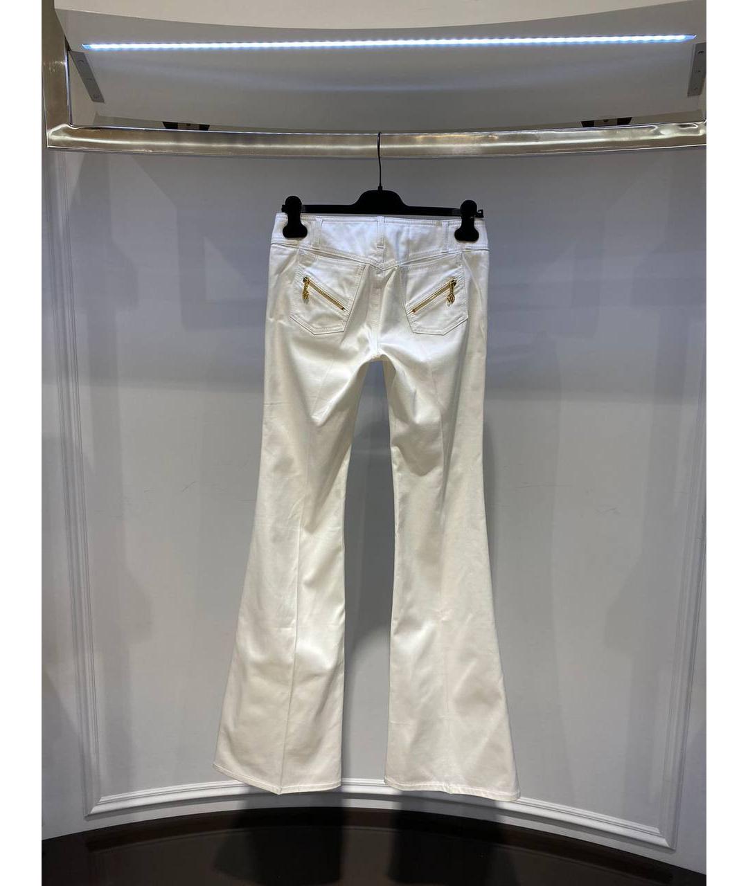 ROBERTO CAVALLI Белые хлопковые джинсы клеш, фото 3