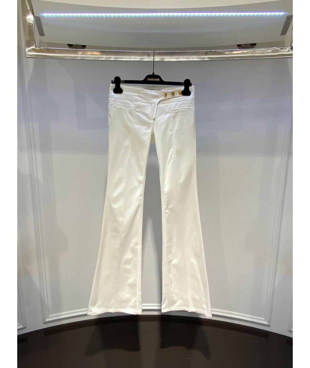 ROBERTO CAVALLI Белые хлопковые джинсы клеш, фото 4