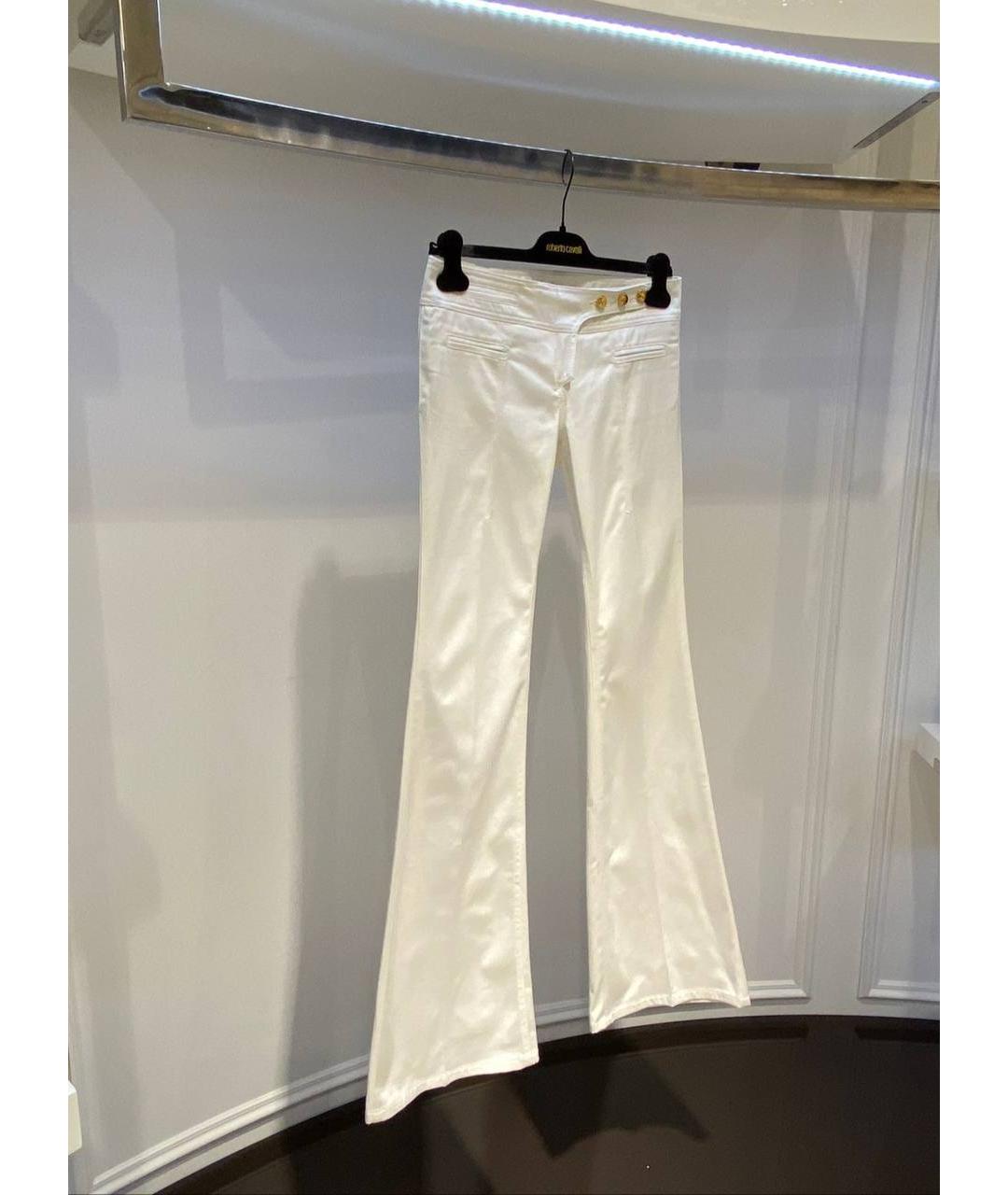 ROBERTO CAVALLI Белые хлопковые джинсы клеш, фото 2