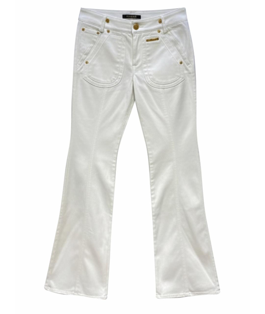 ROBERTO CAVALLI Белые хлопковые джинсы клеш, фото 1