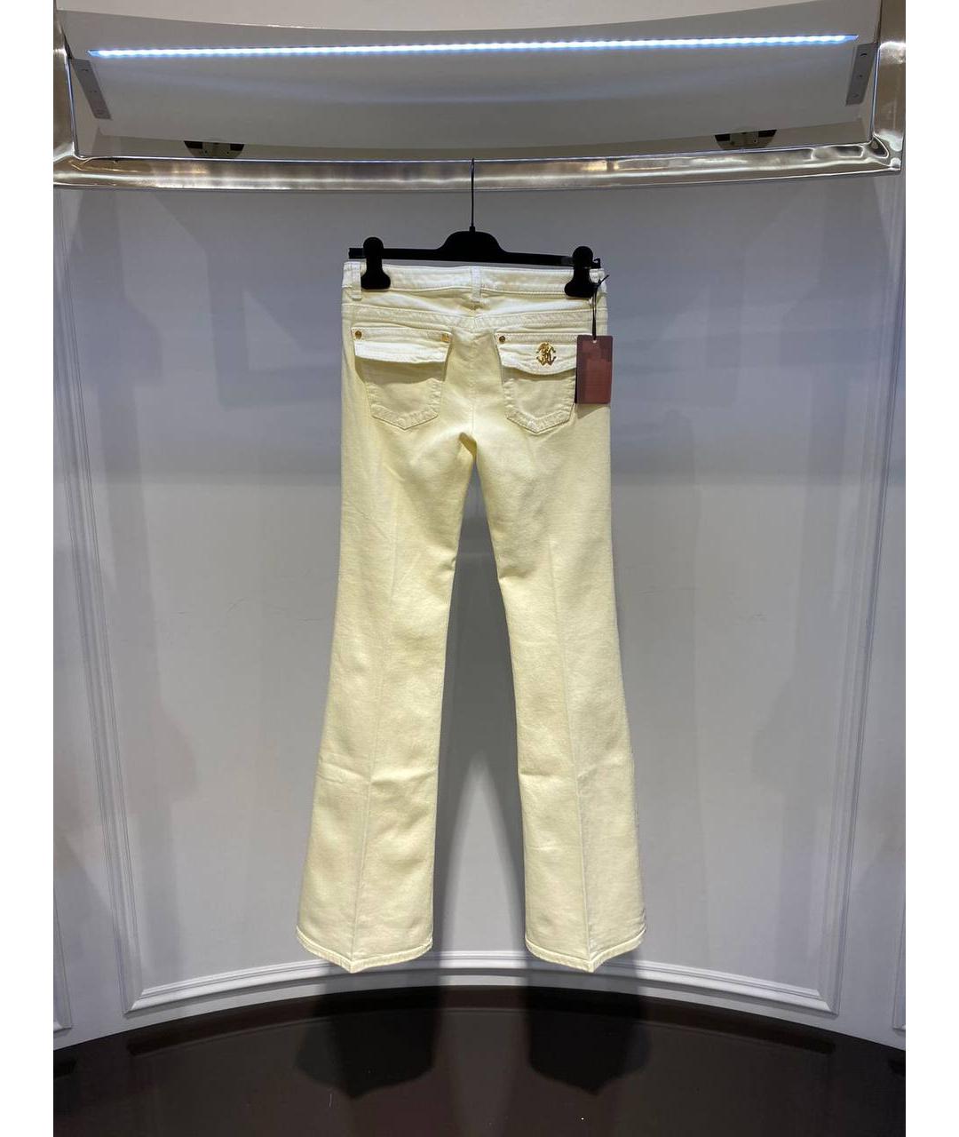 ROBERTO CAVALLI Бежевые хлопковые джинсы клеш, фото 3