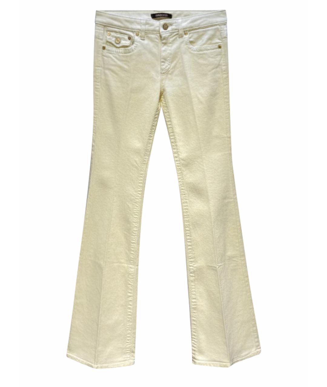ROBERTO CAVALLI Бежевые хлопковые джинсы клеш, фото 1
