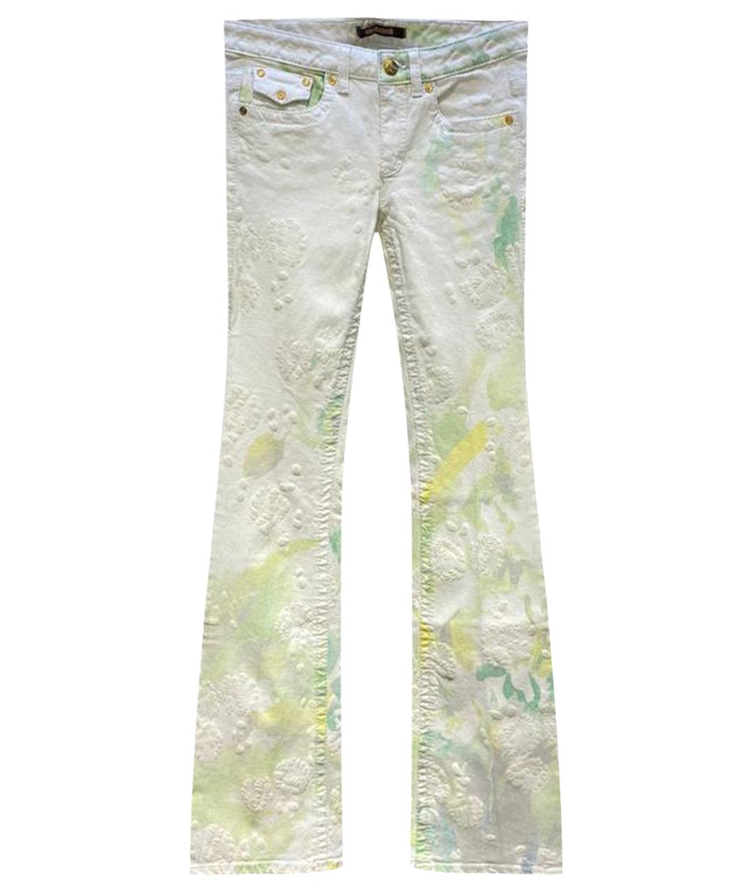 ROBERTO CAVALLI Белые хлопковые джинсы клеш, фото 1