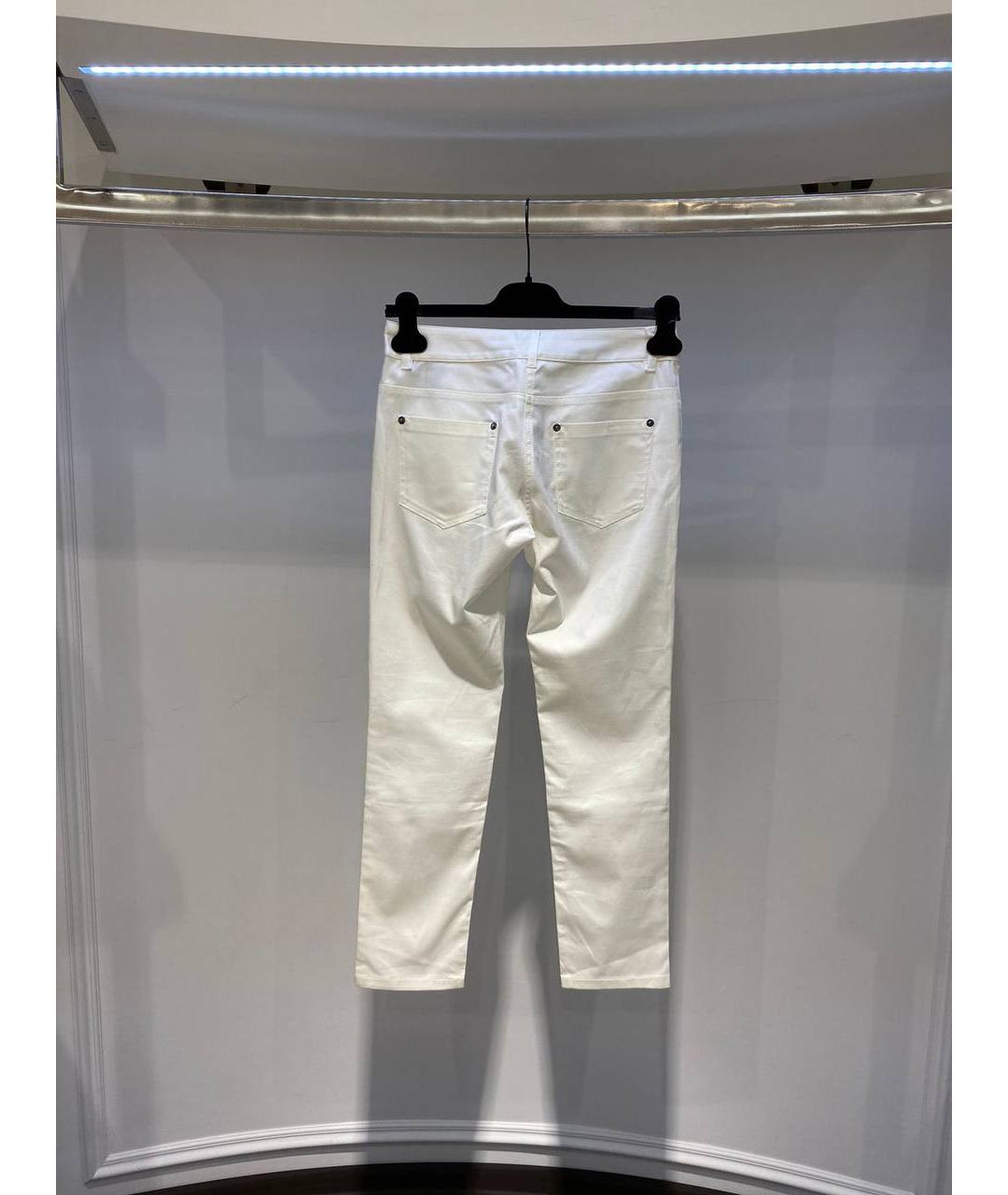 ROBERTO CAVALLI Белые хлопковые прямые джинсы, фото 3