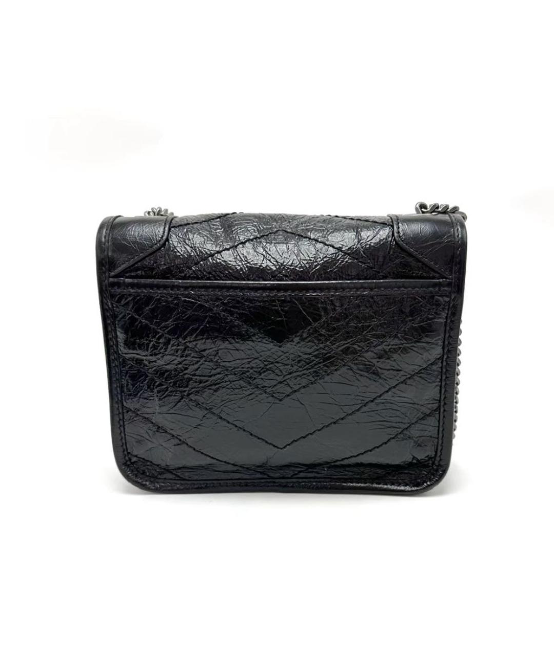 SAINT LAURENT Черная кожаная сумка через плечо, фото 4