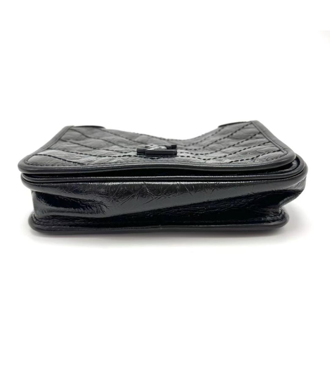 SAINT LAURENT Черная кожаная сумка через плечо, фото 3