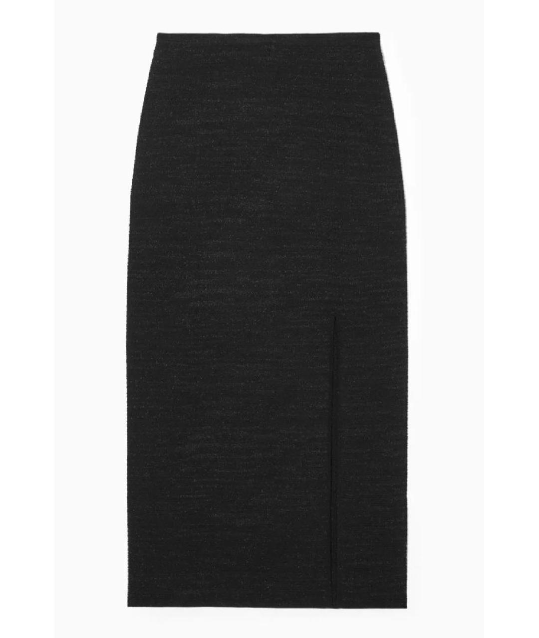 COS Черная вискозная юбка миди, фото 1