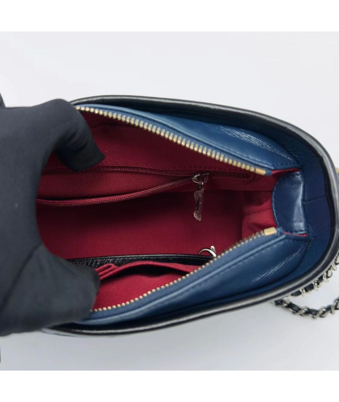 CHANEL Синяя кожаная сумка через плечо, фото 3