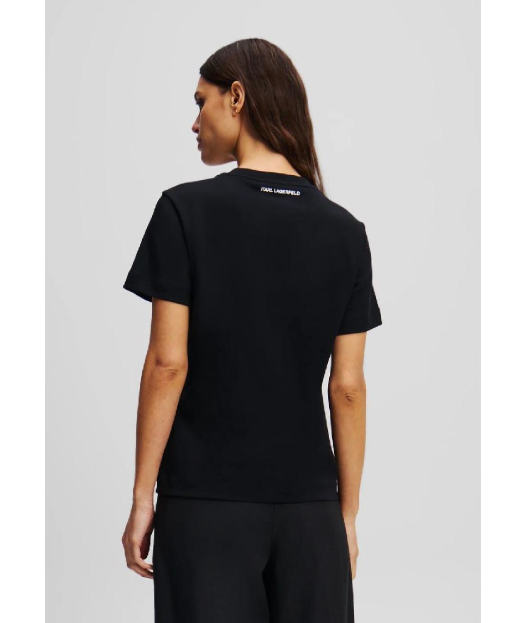 KARL LAGERFELD Черная хлопковая футболка, фото 4