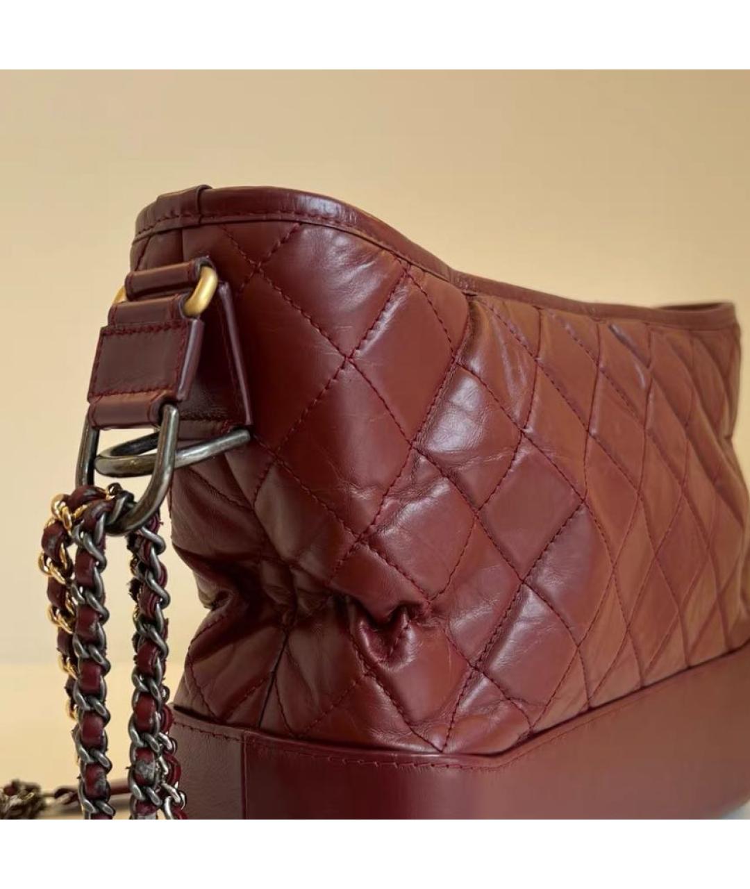 CHANEL Бордовая кожаная сумка через плечо, фото 4
