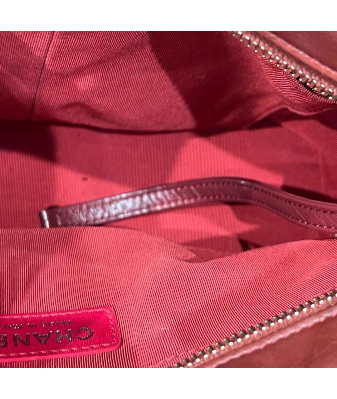 CHANEL Бордовая кожаная сумка через плечо, фото 5