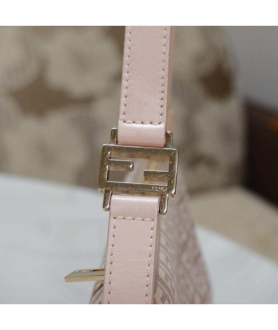 FENDI Розовая кожаная сумка через плечо, фото 3