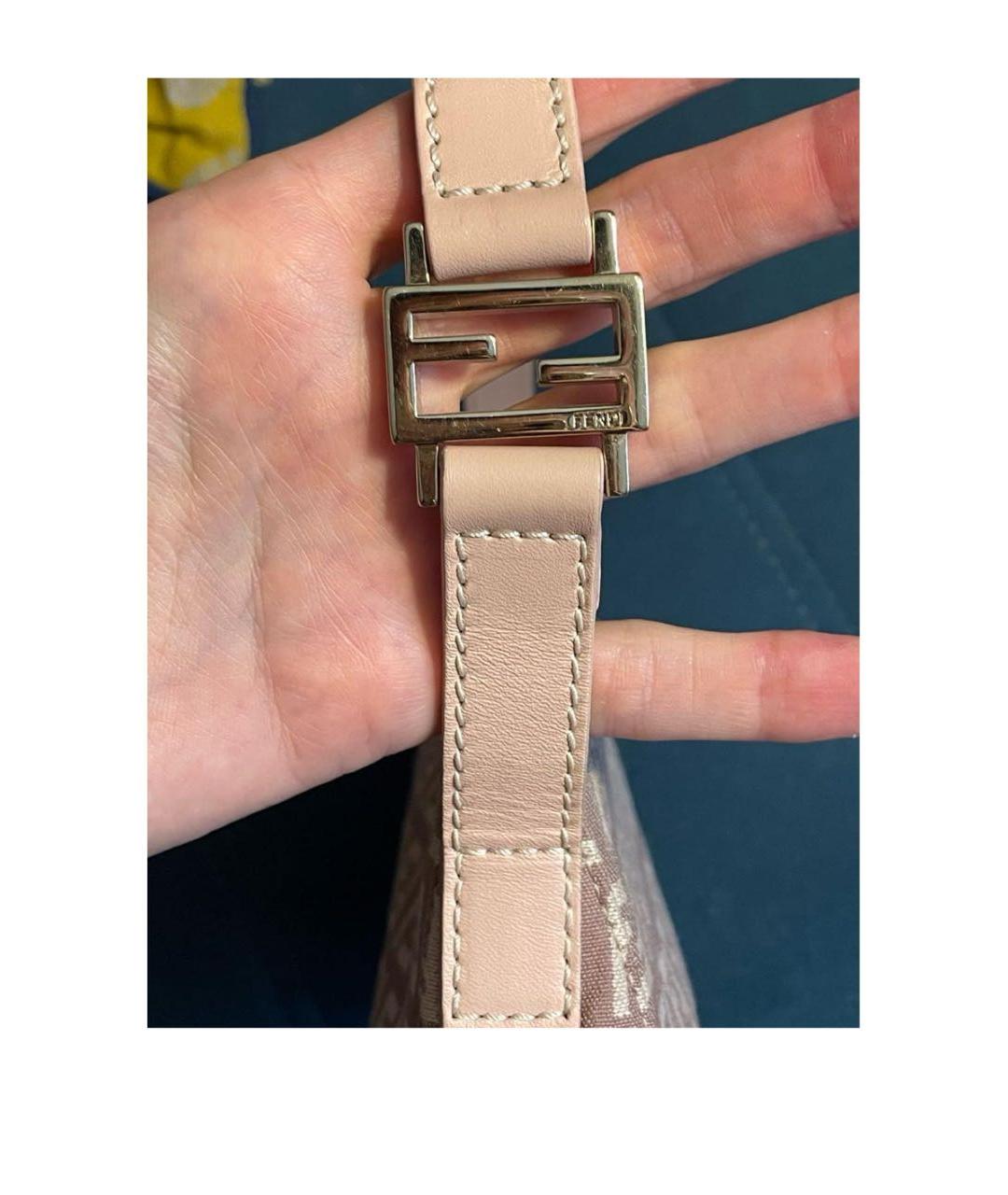 FENDI Розовая кожаная сумка через плечо, фото 4