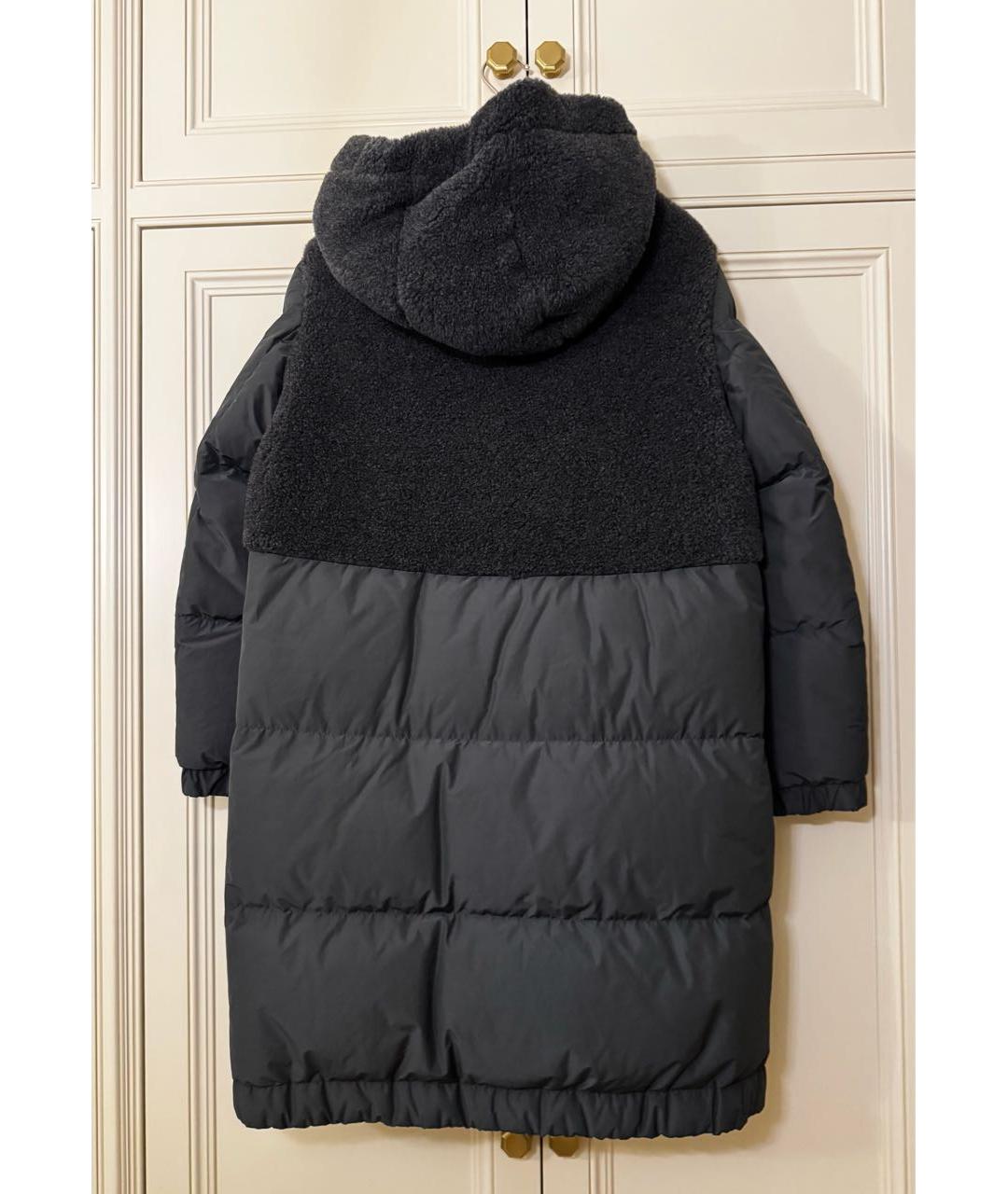 BRUNELLO CUCINELLI Антрацитовый полиэстеровый пуховик, фото 8