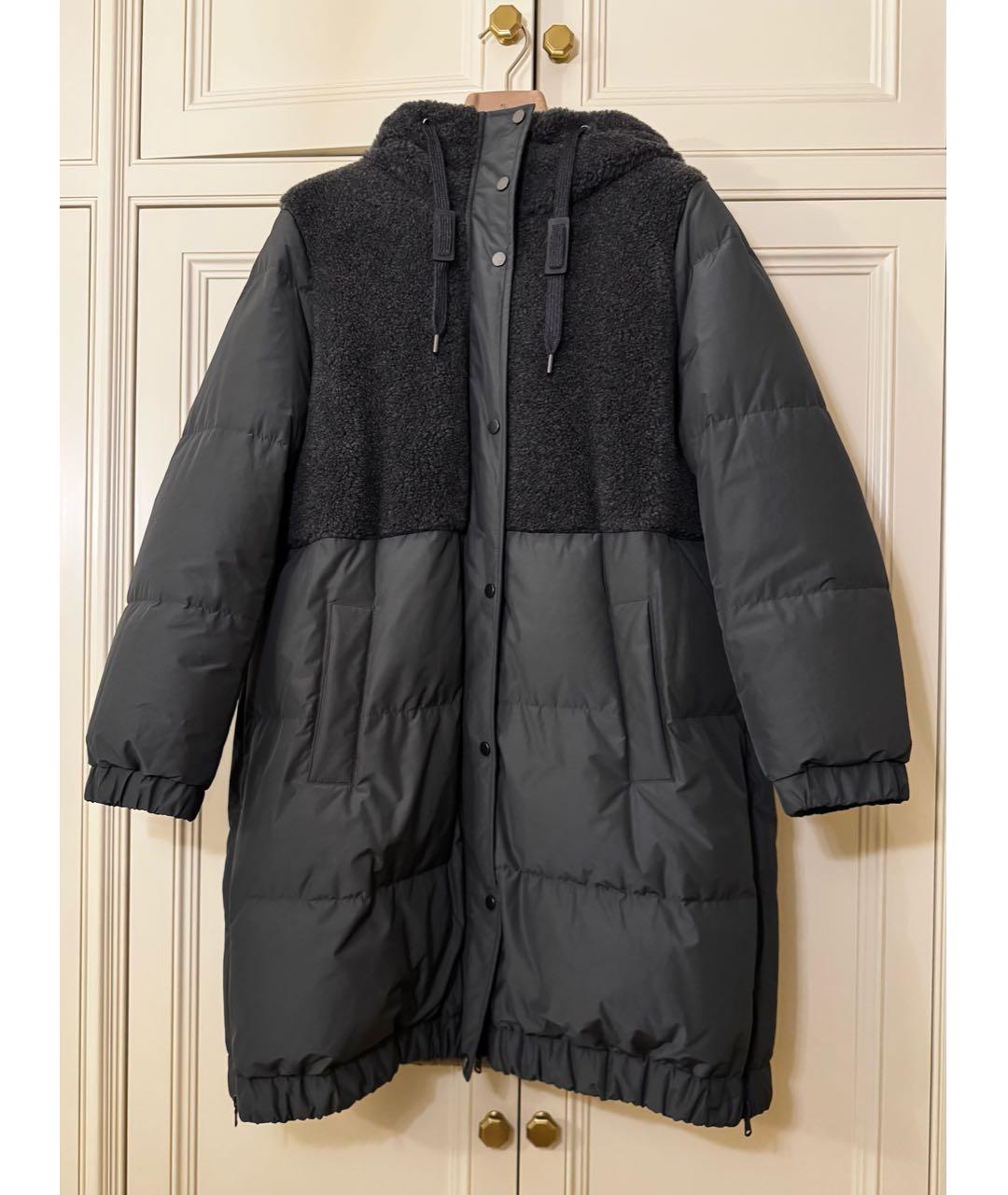 BRUNELLO CUCINELLI Антрацитовый полиэстеровый пуховик, фото 7