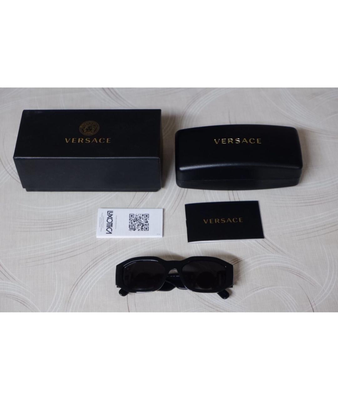 VERSACE Черные пластиковые солнцезащитные очки, фото 6