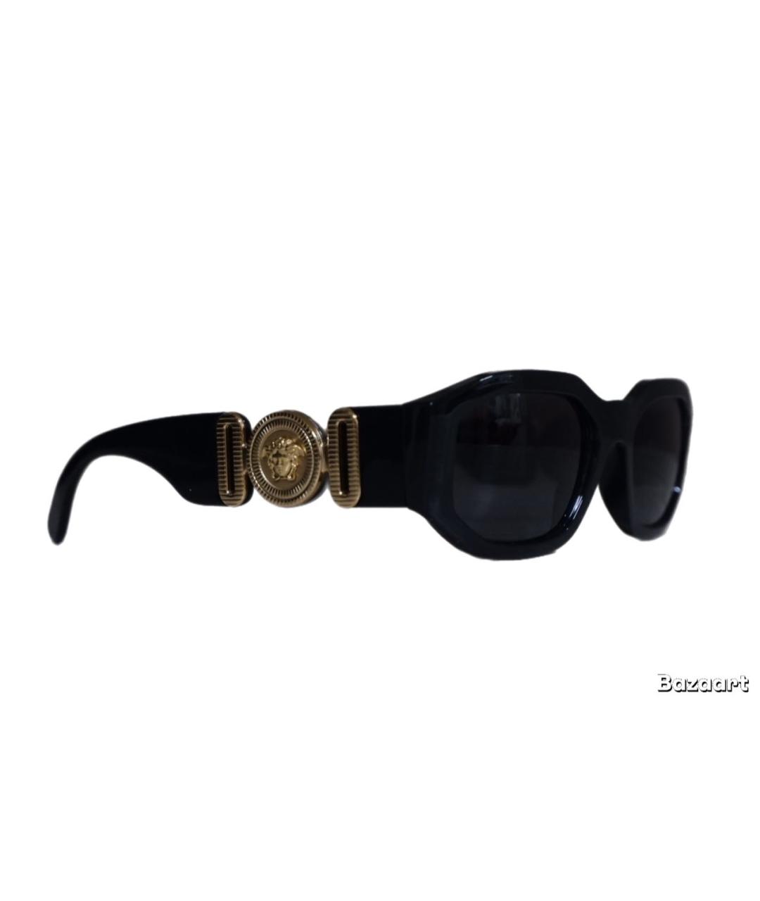 VERSACE Черные пластиковые солнцезащитные очки, фото 4