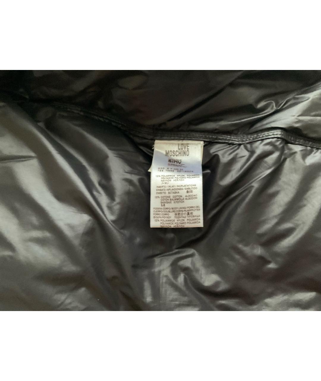 LOVE MOSCHINO Черная полиамидовая куртка, фото 5