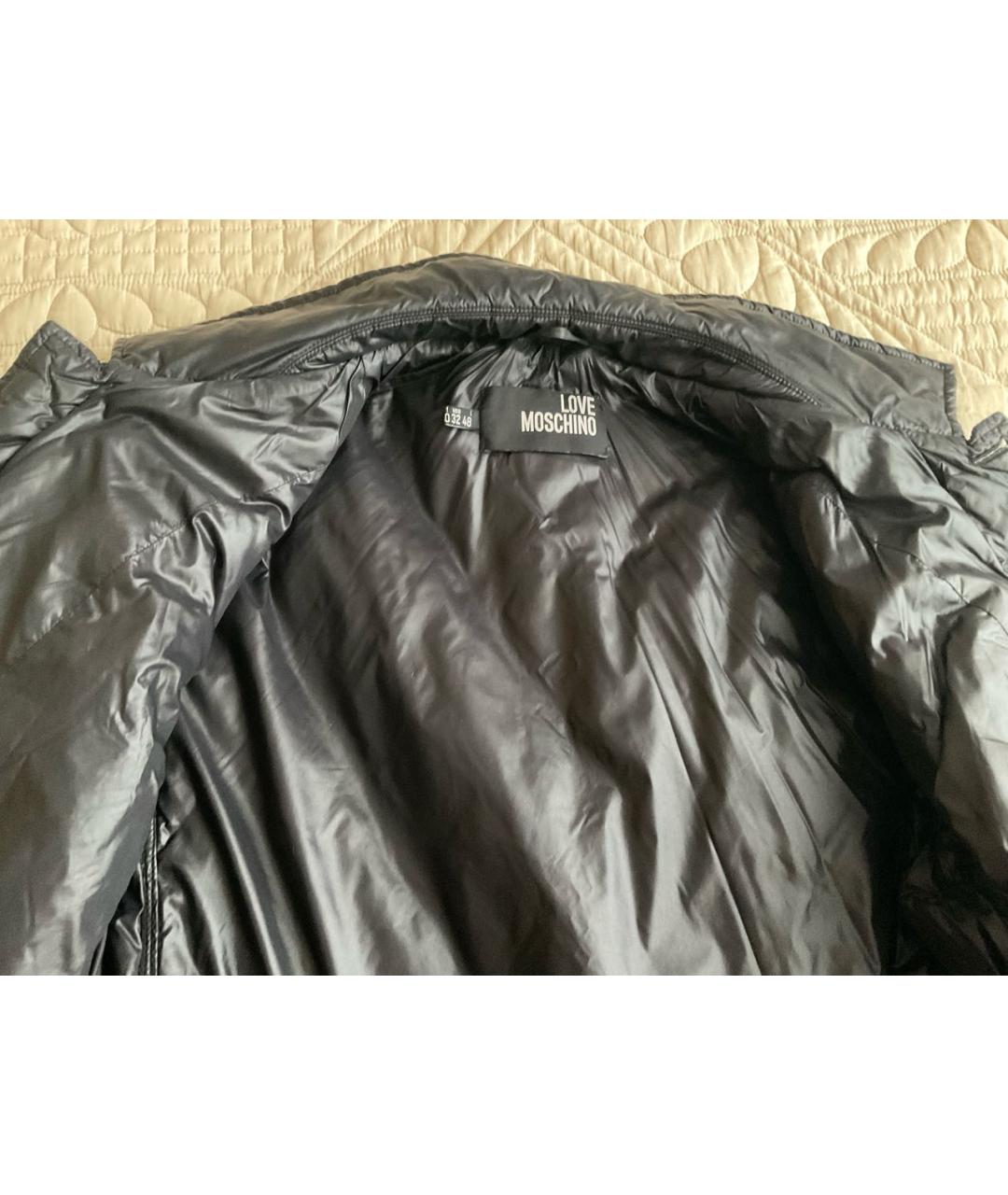 LOVE MOSCHINO Черная полиамидовая куртка, фото 6