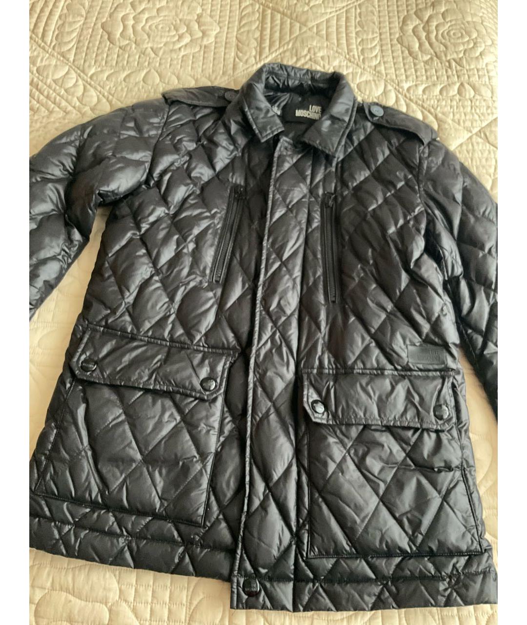 LOVE MOSCHINO Черная полиамидовая куртка, фото 2