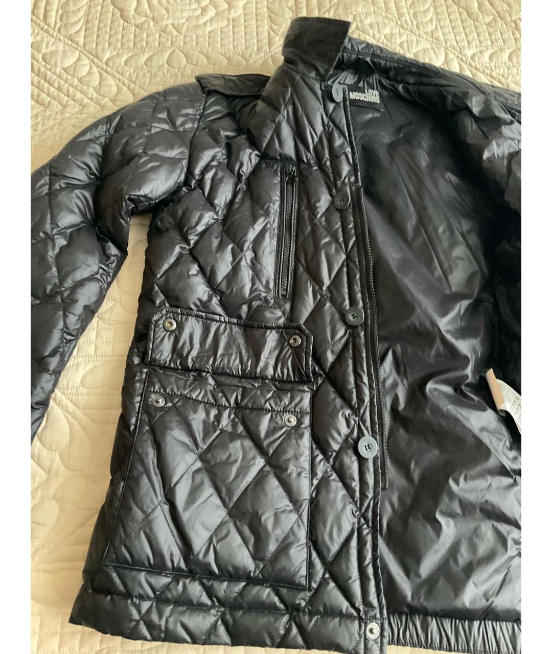 LOVE MOSCHINO Черная полиамидовая куртка, фото 3