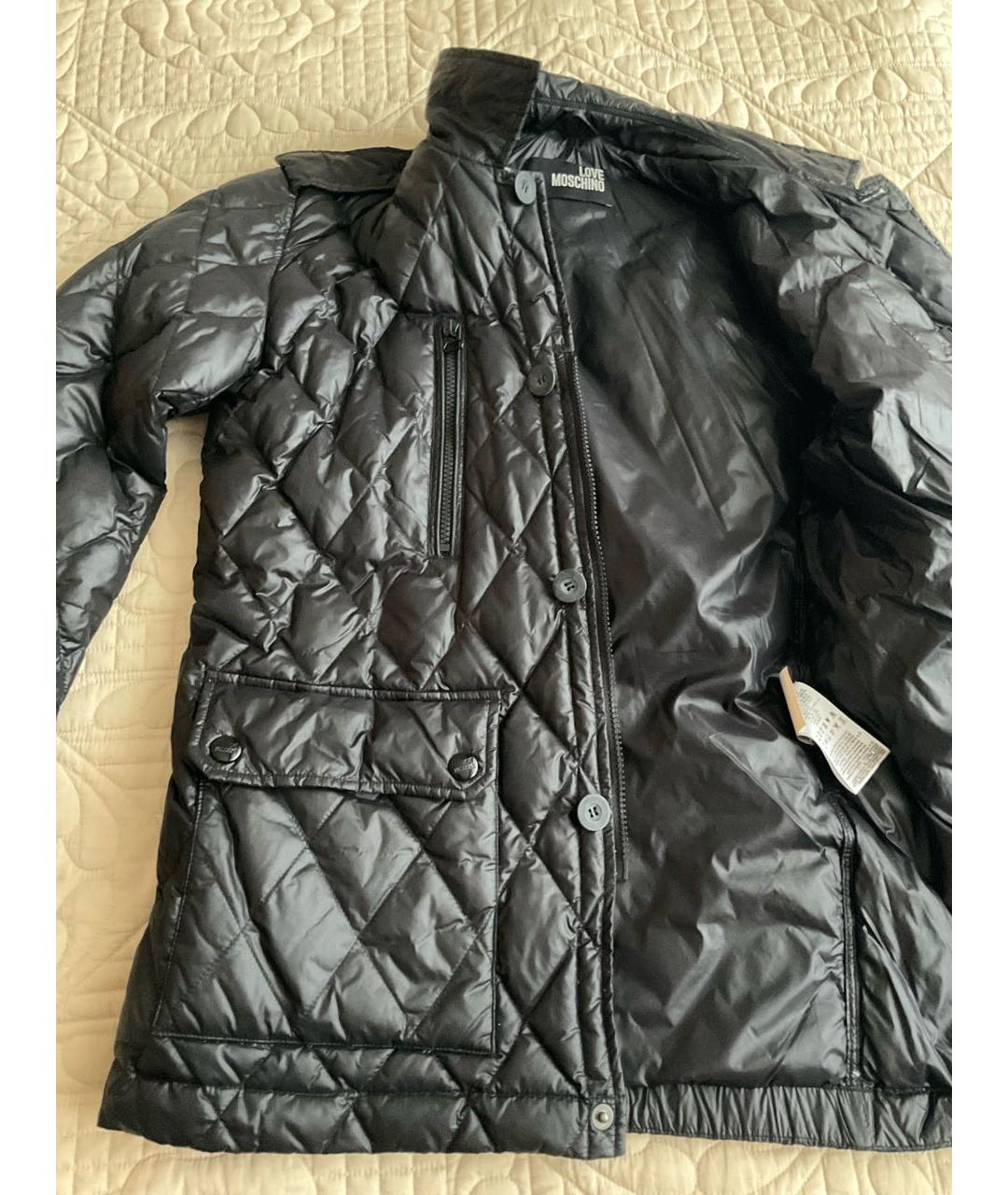 LOVE MOSCHINO Черная полиамидовая куртка, фото 4