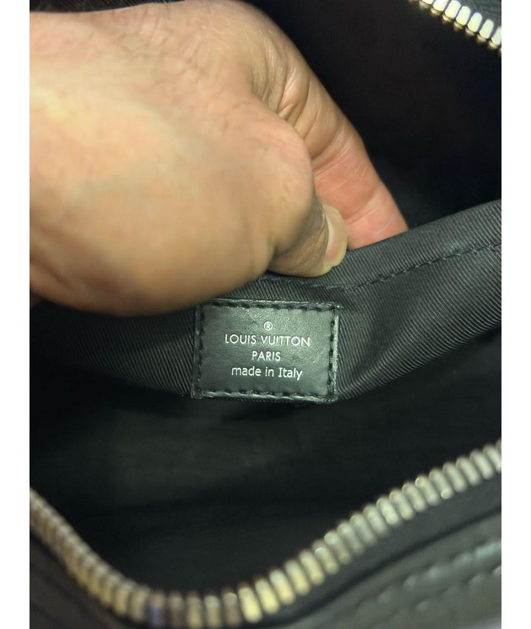 LOUIS VUITTON Черная кожаная сумка на плечо, фото 8