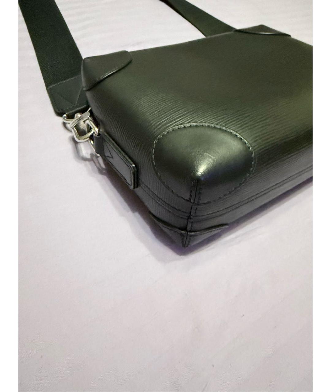 LOUIS VUITTON Черная кожаная сумка на плечо, фото 4