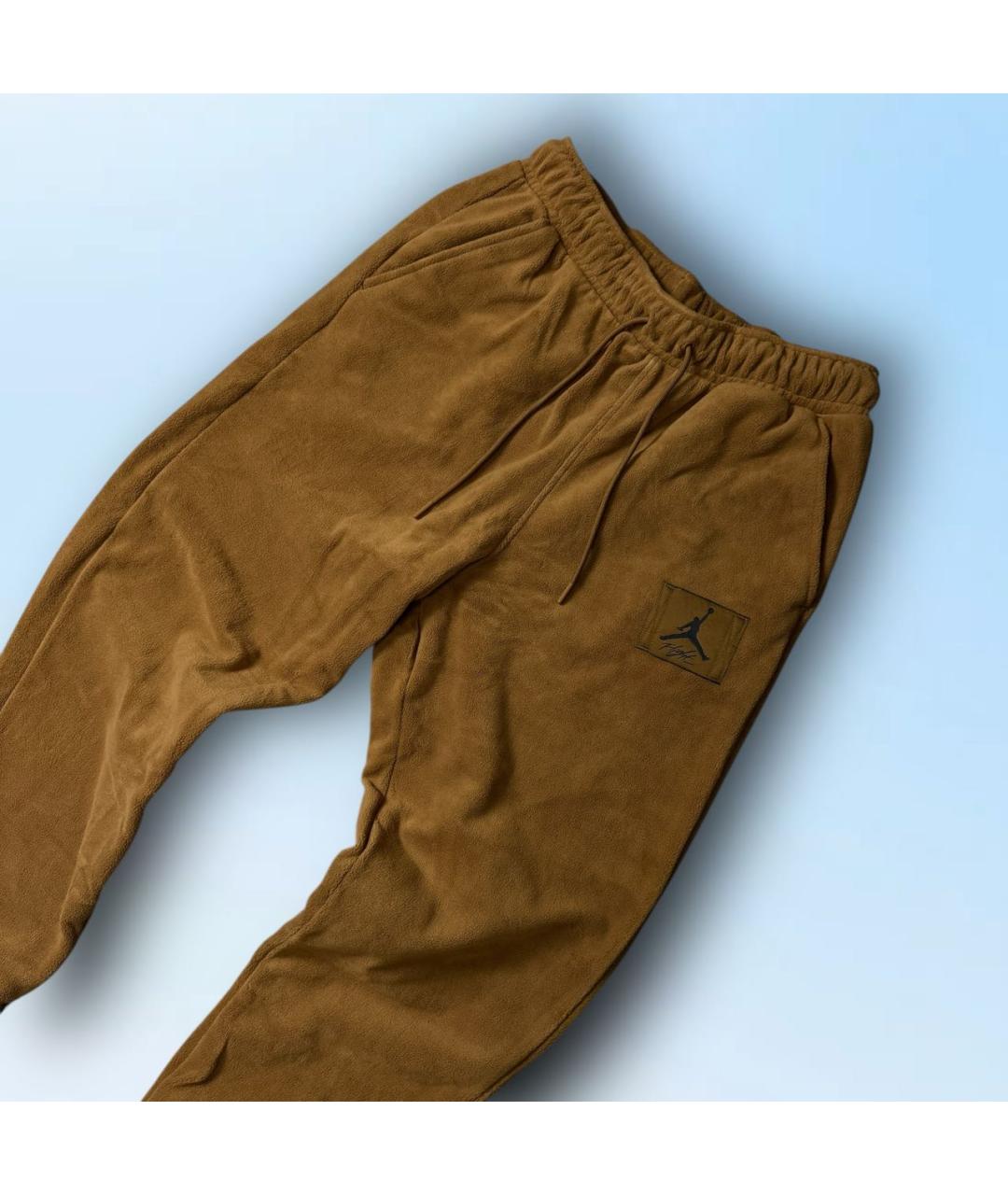 JORDAN Коричневые хлопковые повседневные брюки, фото 2
