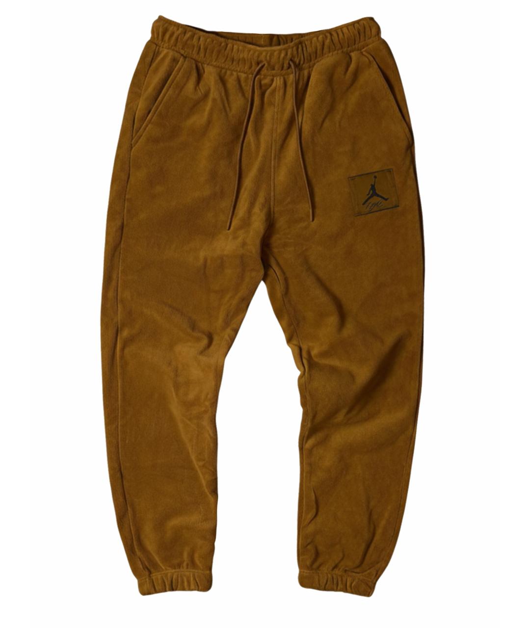 JORDAN Коричневые хлопковые повседневные брюки, фото 1