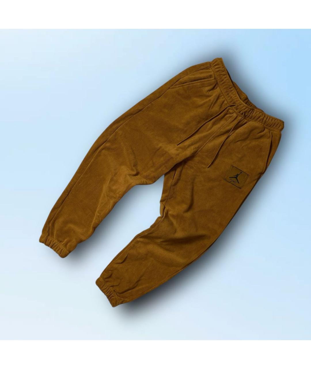 JORDAN Коричневые хлопковые повседневные брюки, фото 8