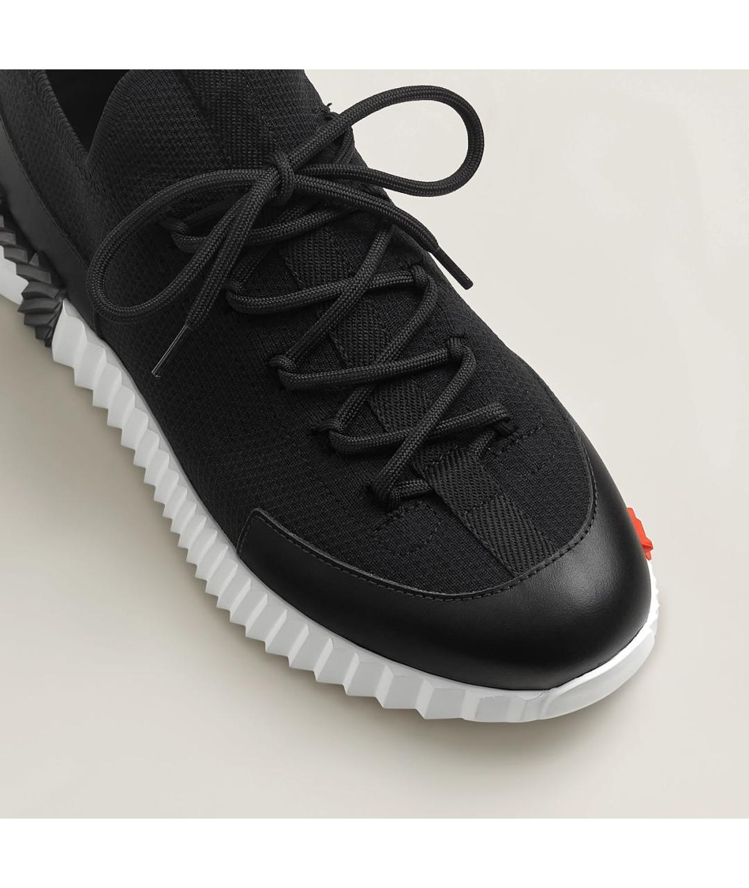 HERMES Черные кожаные низкие кроссовки / кеды, фото 5