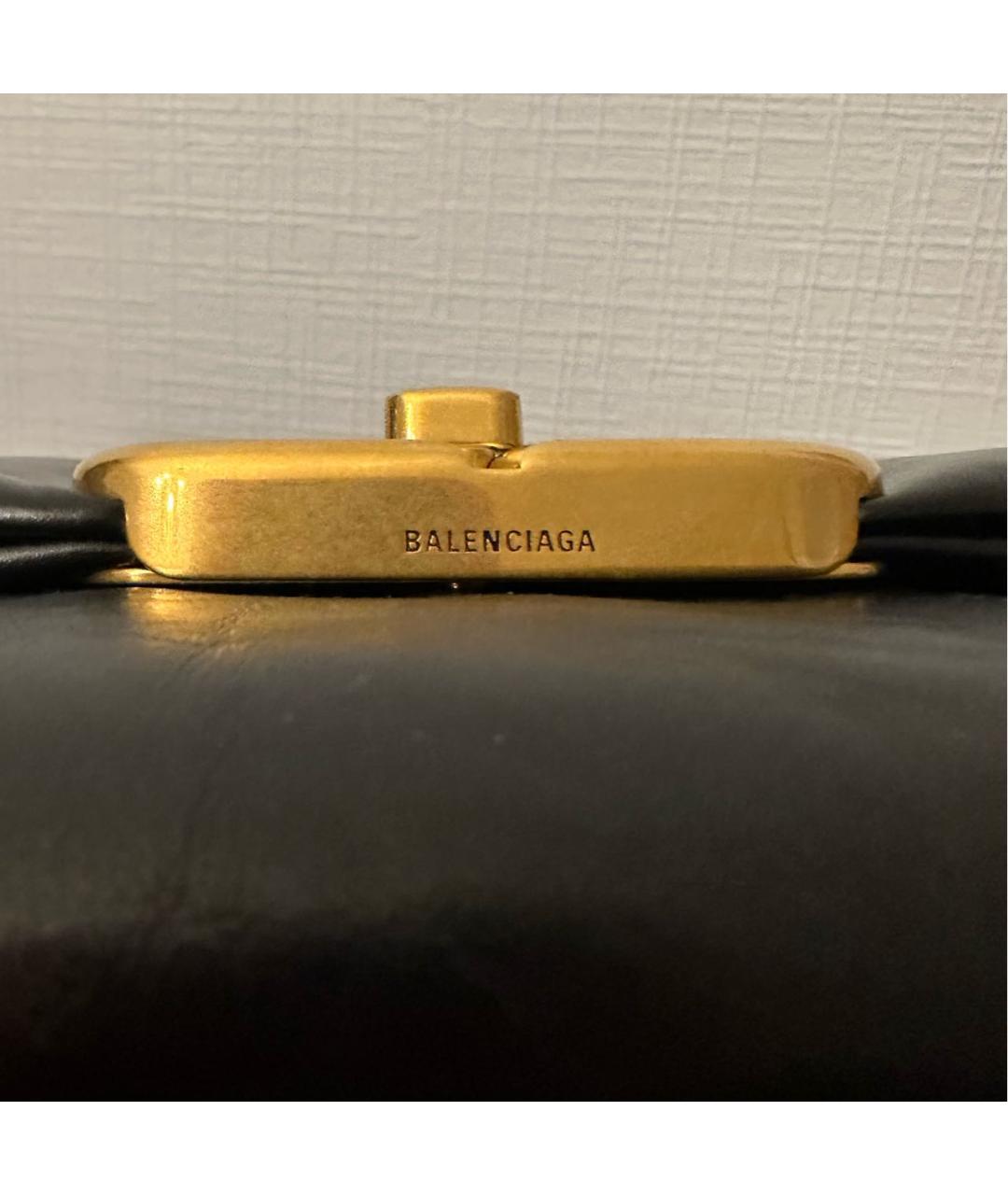 BALENCIAGA Черная кожаная сумка с короткими ручками, фото 5