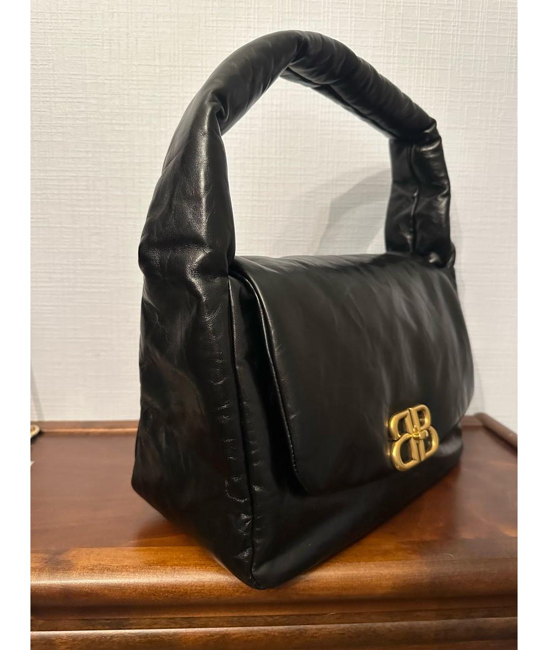 BALENCIAGA Черная кожаная сумка с короткими ручками, фото 2