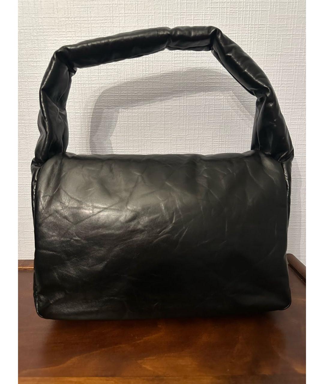 BALENCIAGA Черная кожаная сумка с короткими ручками, фото 3