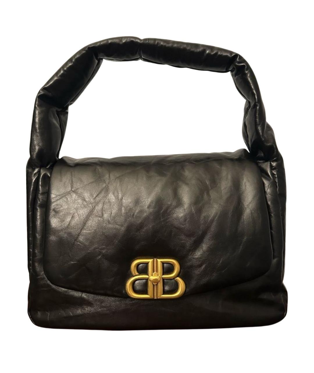 BALENCIAGA Черная кожаная сумка с короткими ручками, фото 1