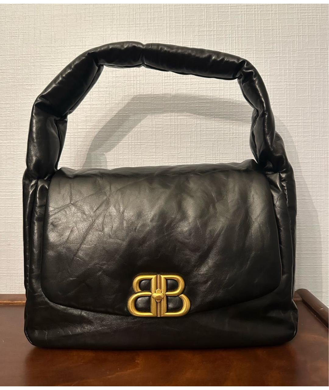 BALENCIAGA Черная кожаная сумка с короткими ручками, фото 9