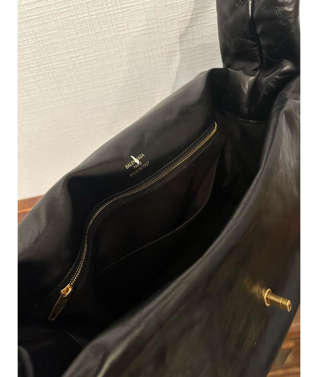 BALENCIAGA Черная кожаная сумка с короткими ручками, фото 4