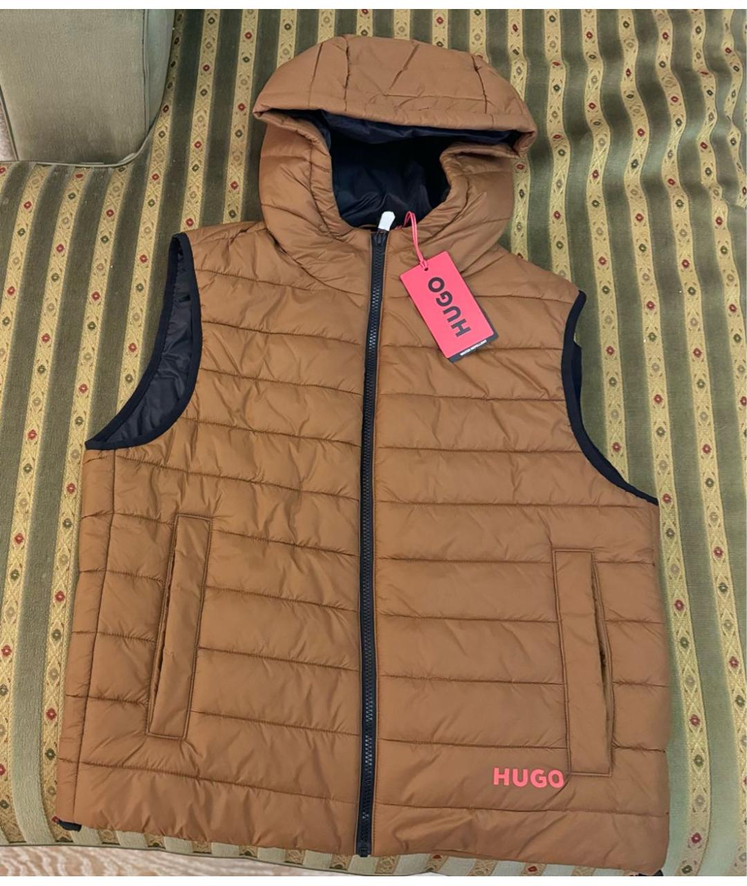 HUGO Коричневый полиэстеровый жилет, фото 7