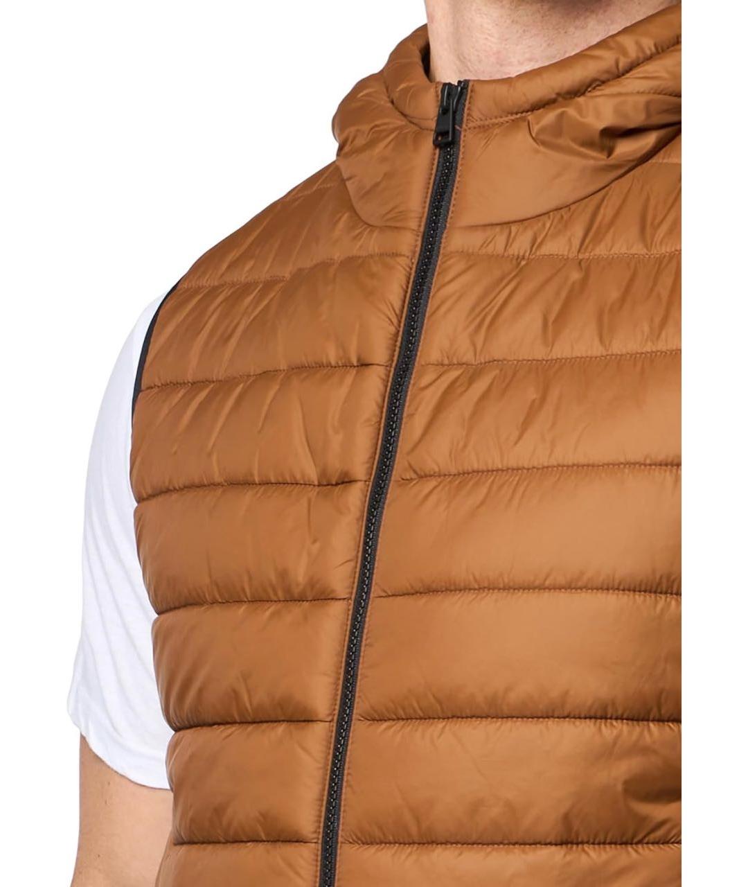 HUGO Коричневый полиэстеровый жилет, фото 4